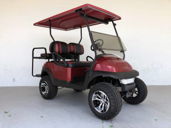 Burgundy & Black Lifted Club Car Golf Cart